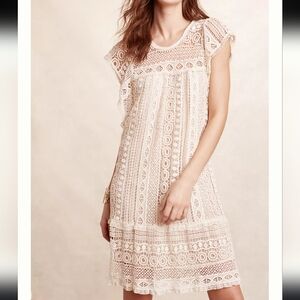 Anthropologie Maeve Crochet Tunic Dress In Sand Size XS